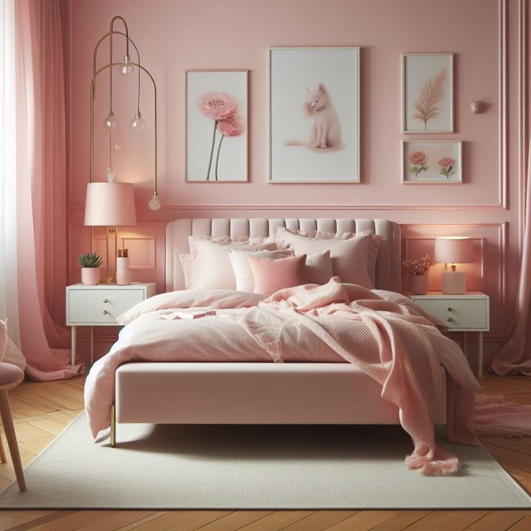 pink coastal bedroom