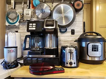 An appliance kitchen corner with all compact appliances.