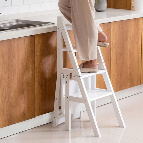 A foldable ladder/step stool.