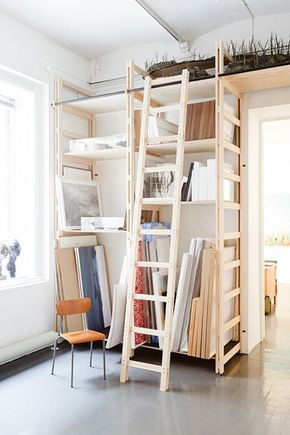 Ladder to reach the top shelves of your art studio.