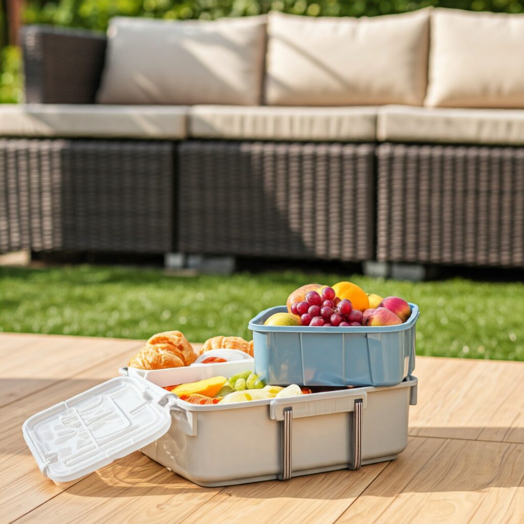 Portable snack organization ideas for an outdoor picnic