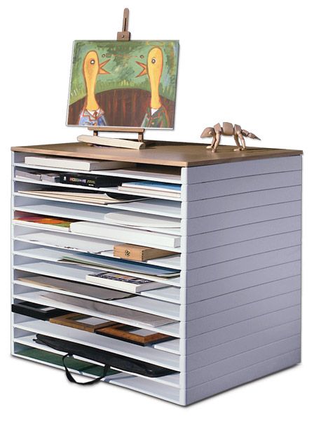 Drawer set with giant stacking trays, perfect for storing art supplies.