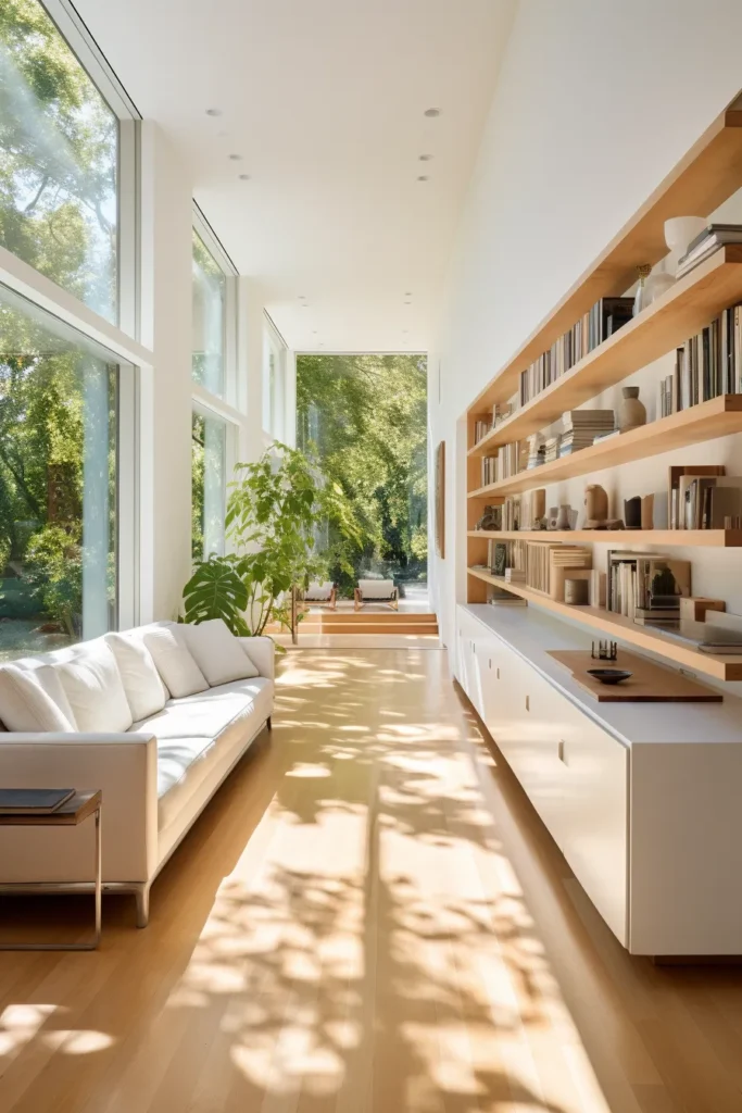 Skylights and natural lights.