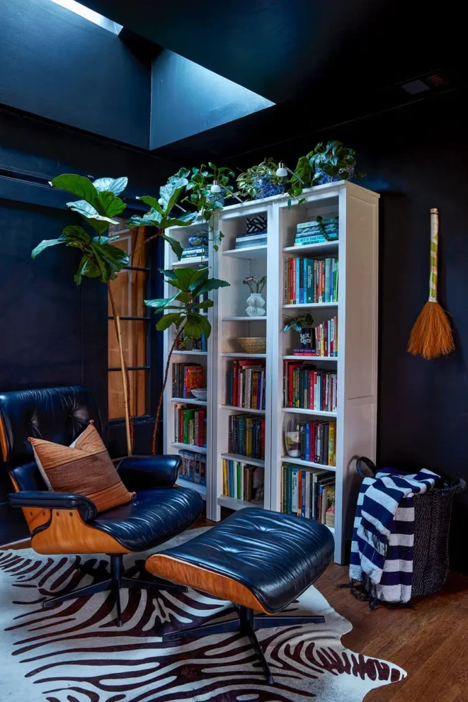 Natural but modern reading corner.