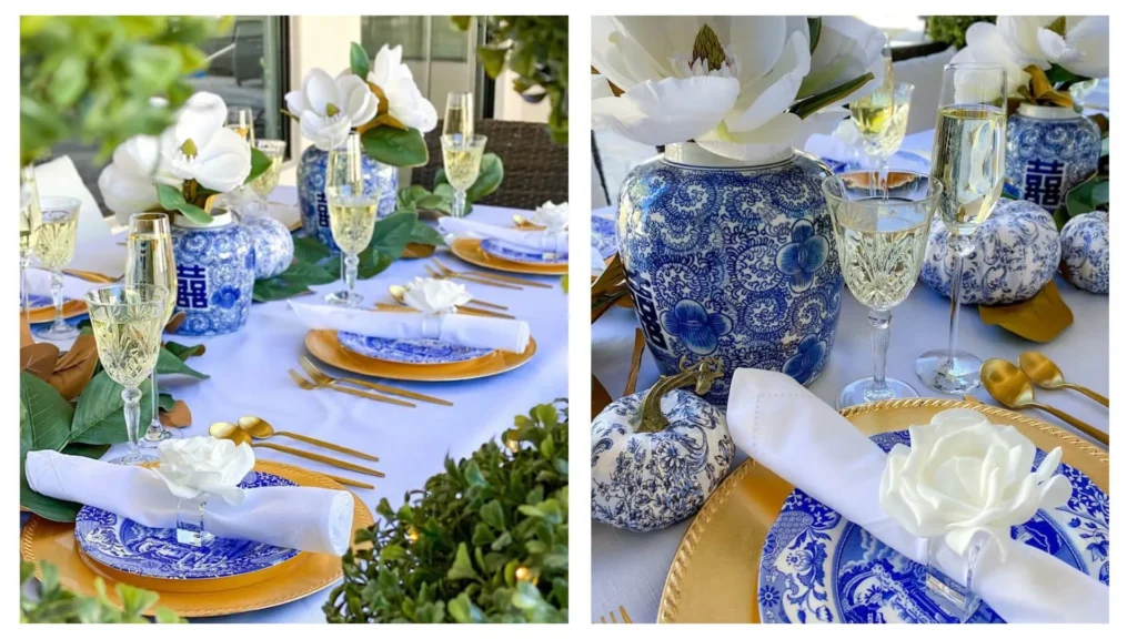 An elegant, highclass tablescape with turkish cutlery.