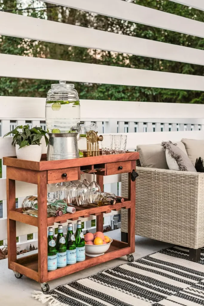 Beverage station for your pool party.