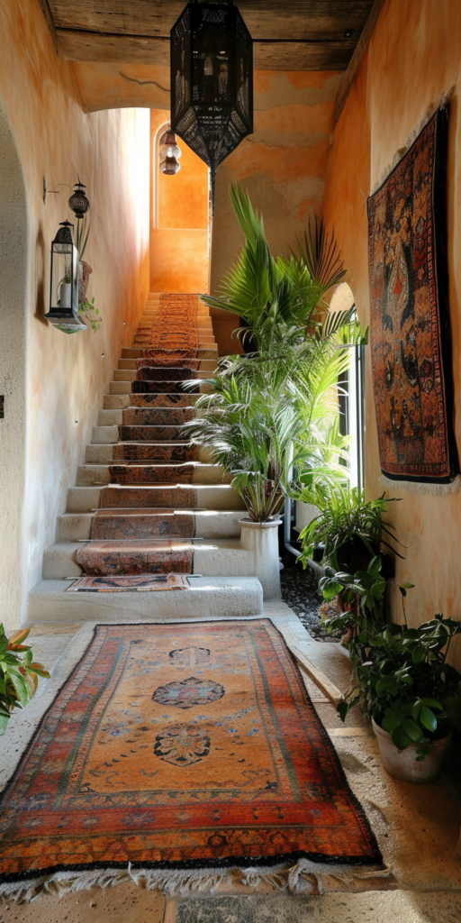 A trail of lush greenery that leads upto the stairs.