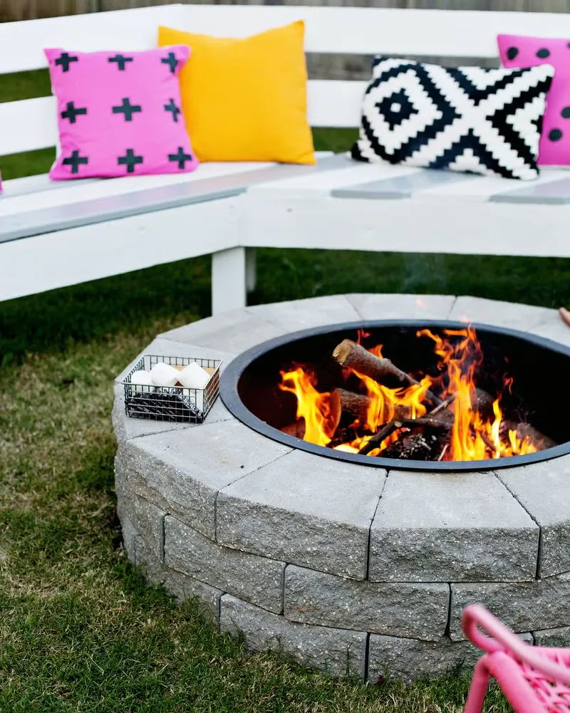 Firepit near the pool.