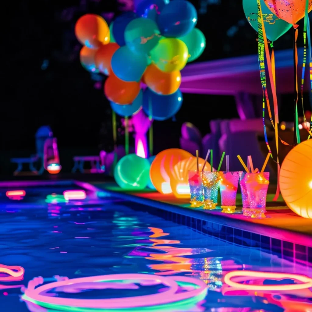 Glow-in-the-dark pool party.