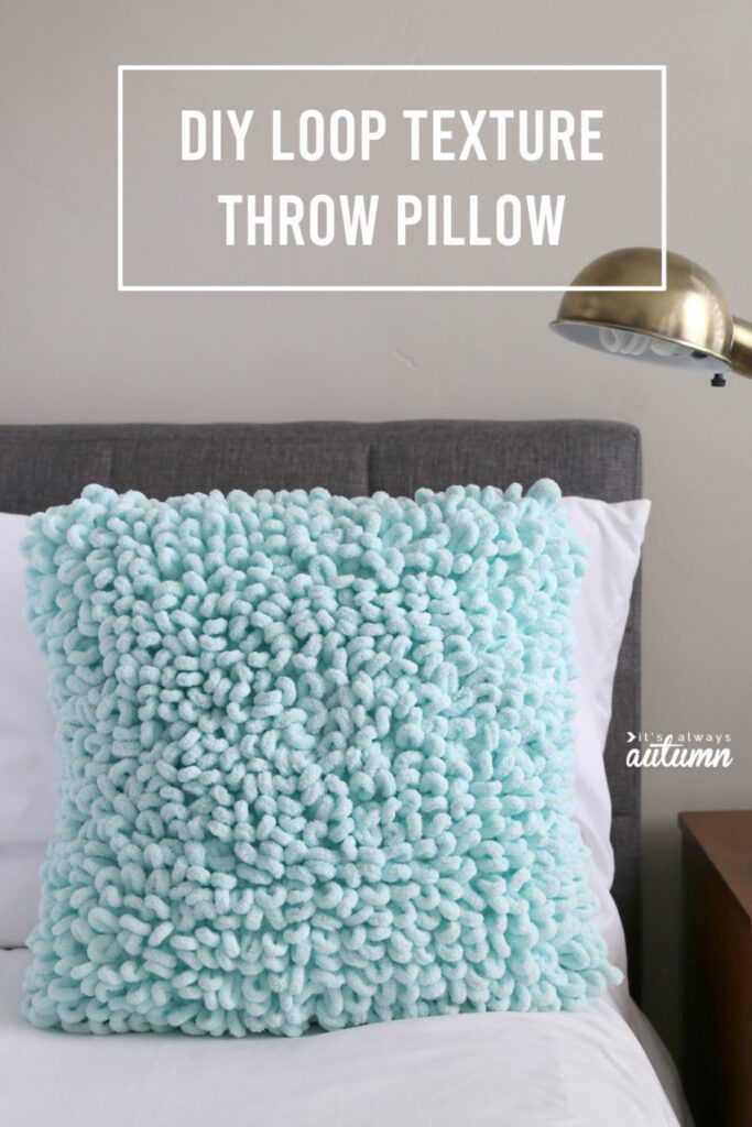 diy loop texture throw pillow craft idea