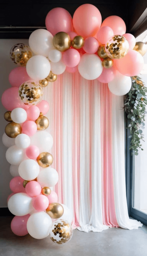 Balloon Arches for graduation backdrop