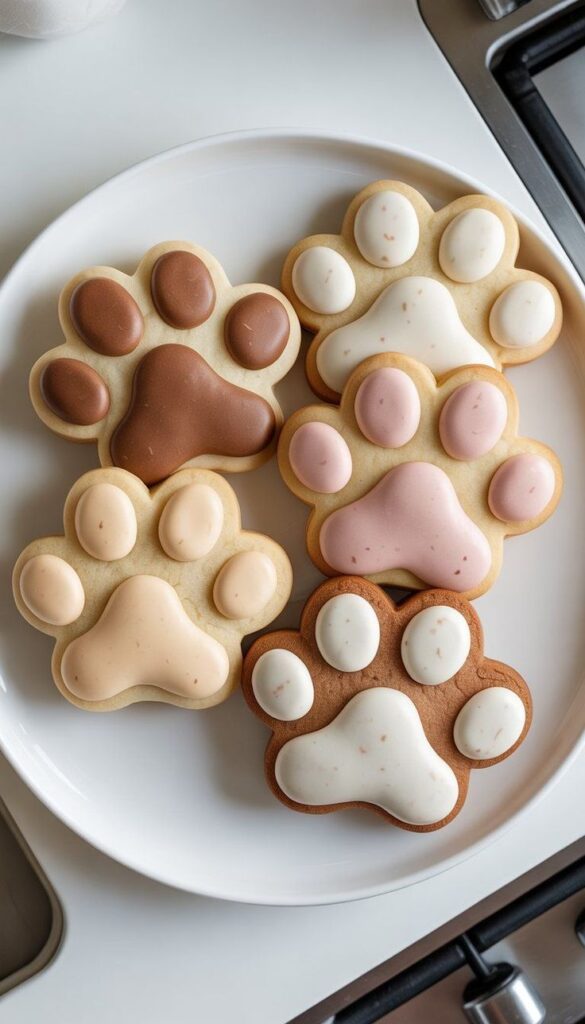 One Happy Camper Birthday Whimsical Paw Print Biscuits