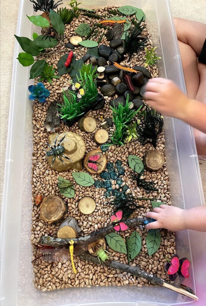 One Happy Camper Birthday Nature Sensory Bin