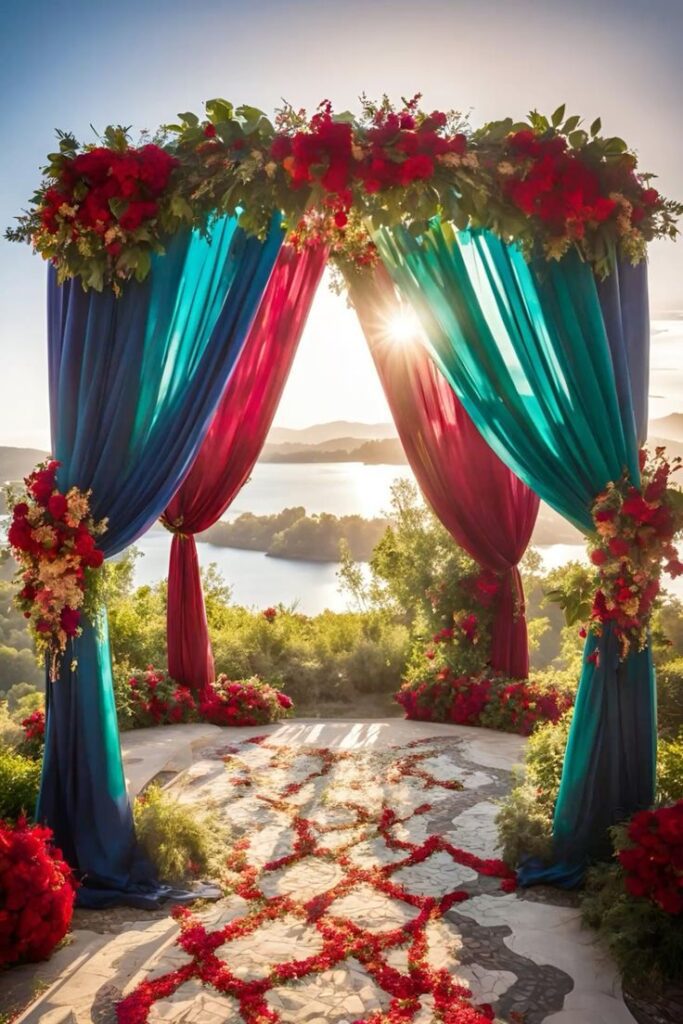 Wedding Mixed Jewel-Tone Drapery Walls