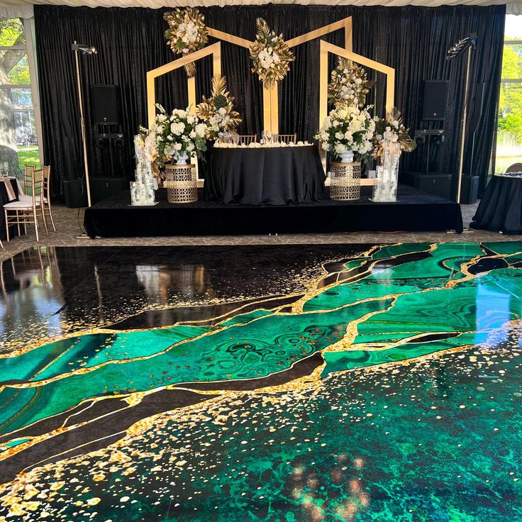 Jewel Tone Wedding Emerald Dance Floor Wrap