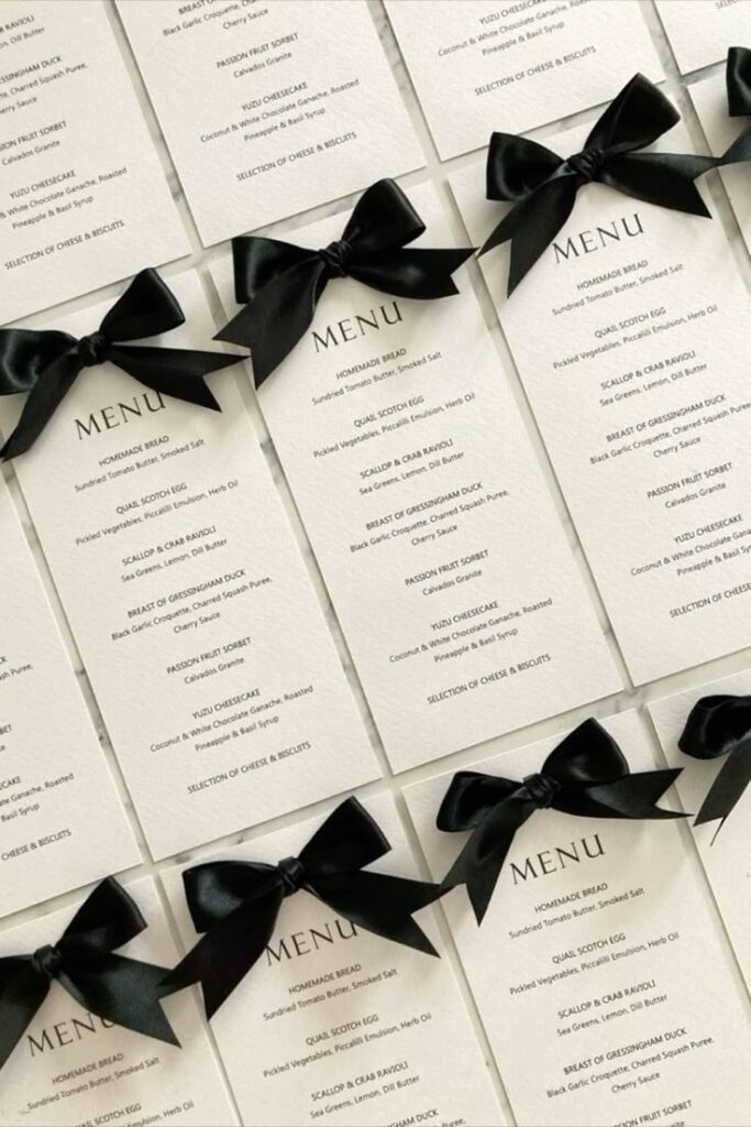 Jewel-Tone Wedding Ribbon Programs