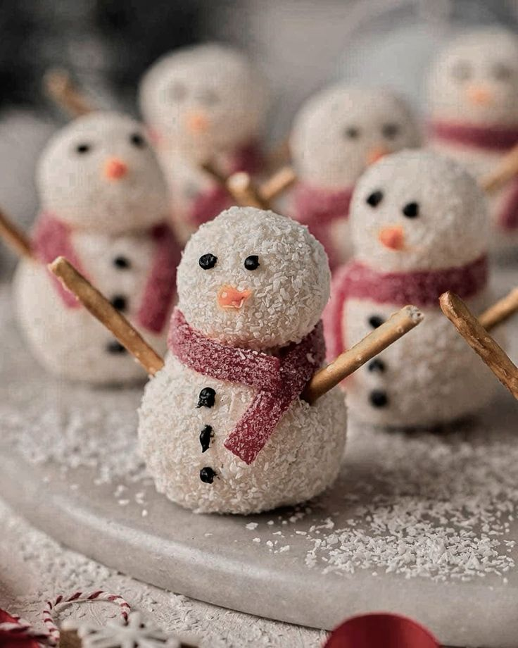 Christmas Tea Party Cute Snowman Coconut Truffles