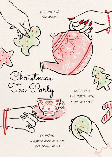 Customized Online Christmas Tea Party Invitation