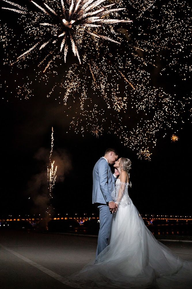 Jewel-Tone Wedding Fireworks Send-Off