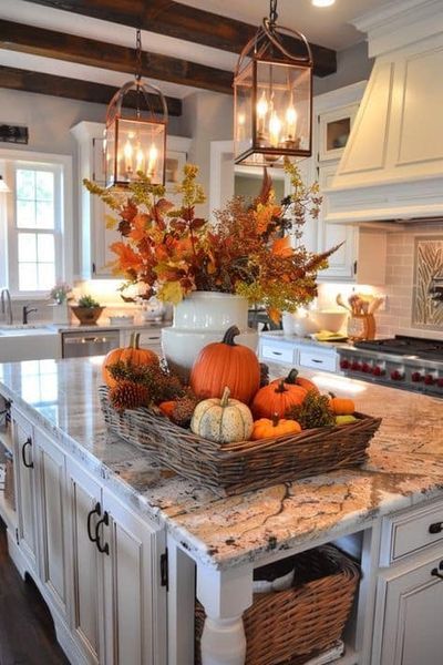 Pumpkins on the Kitchen Island