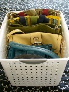 Use Plastic Buckets To Organize Bags