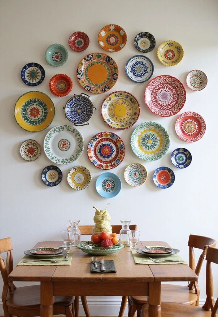 Decorative Plates Arranged as Wall Art