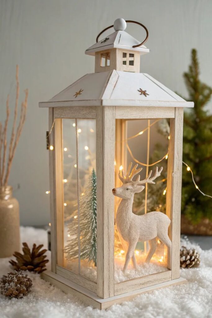Reindeer-Themed Christmas Lantern