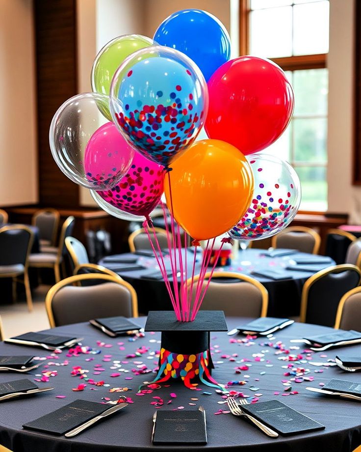 DIY Balloon Graduation Centerpieces