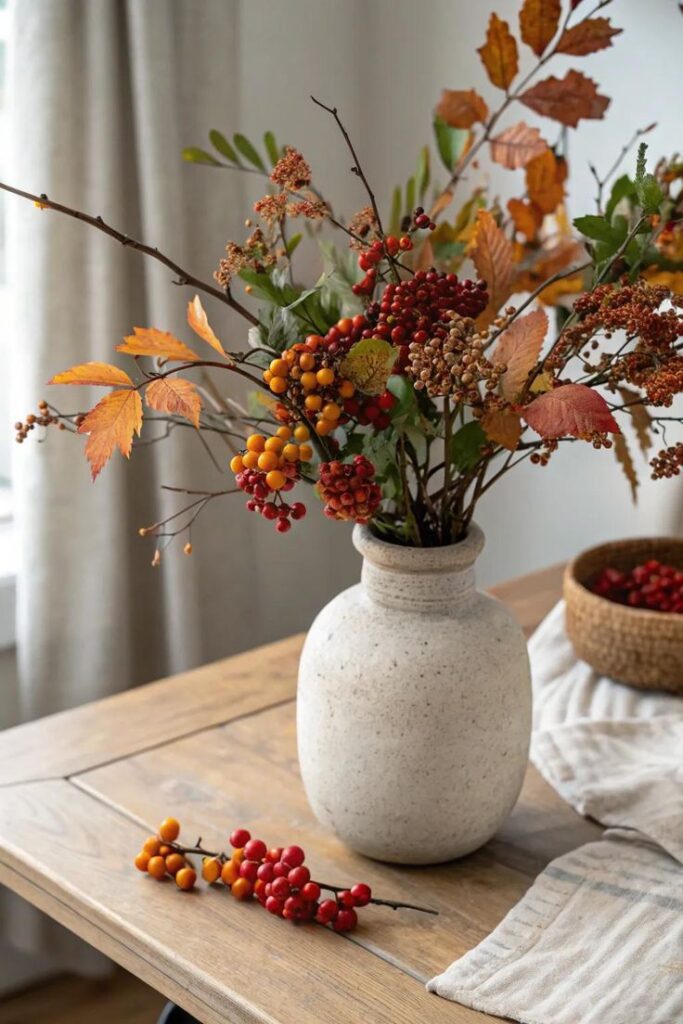 Fall Florals & Branches in Vases