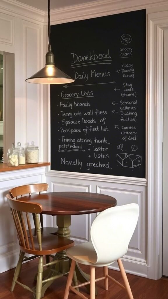 Chalkboard or Blackboard Accent Wall