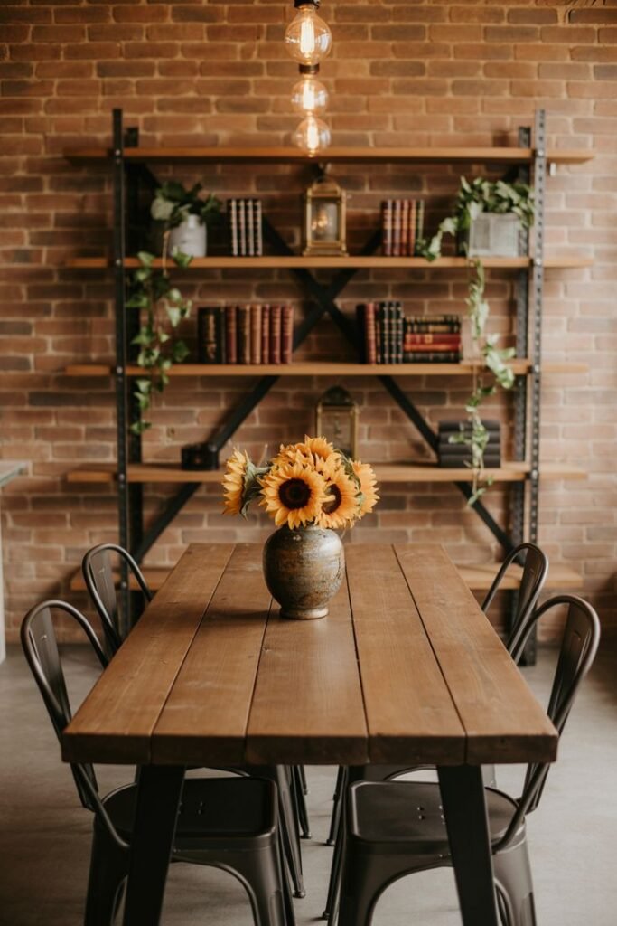 Add a Bookshelf in Front Of the Dining Table