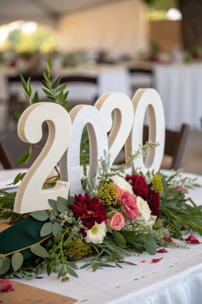 DIY Graduation Year Number Centerpieces