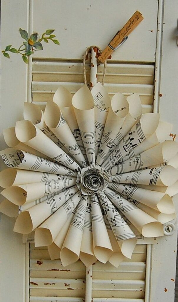 Book Page / Sheet Music Wreath