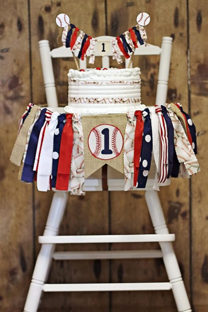 Baseball Rookie High Chair Banner Decoration