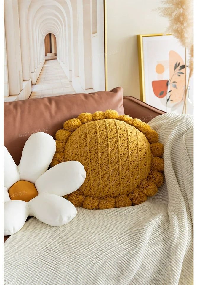  Different Shaped Cushions Over Bed And Sofa