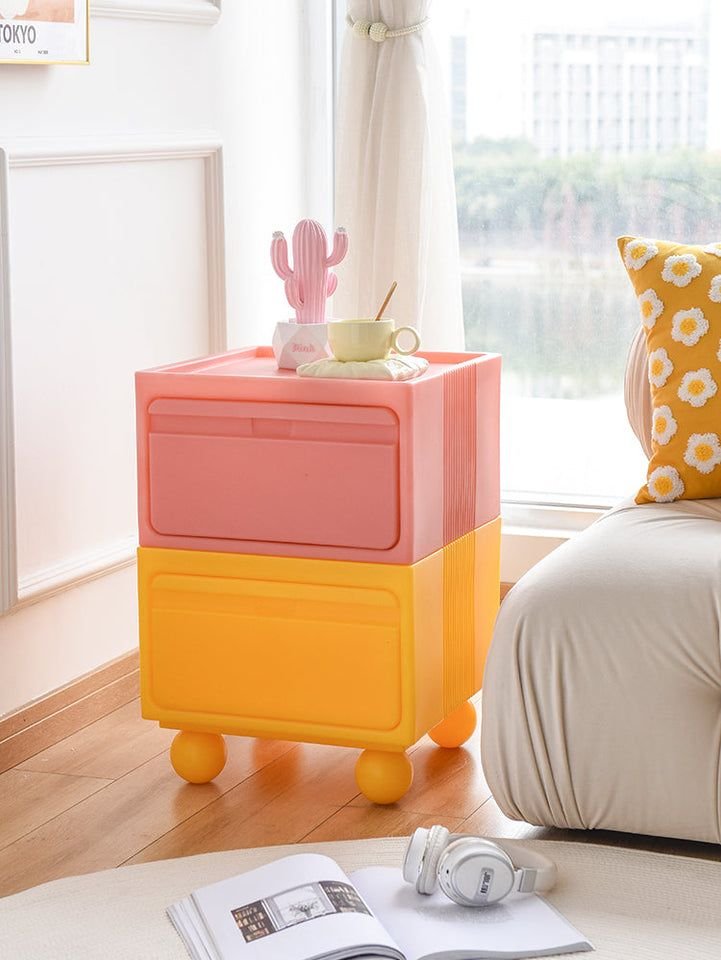 Yellow and Pink Side Table