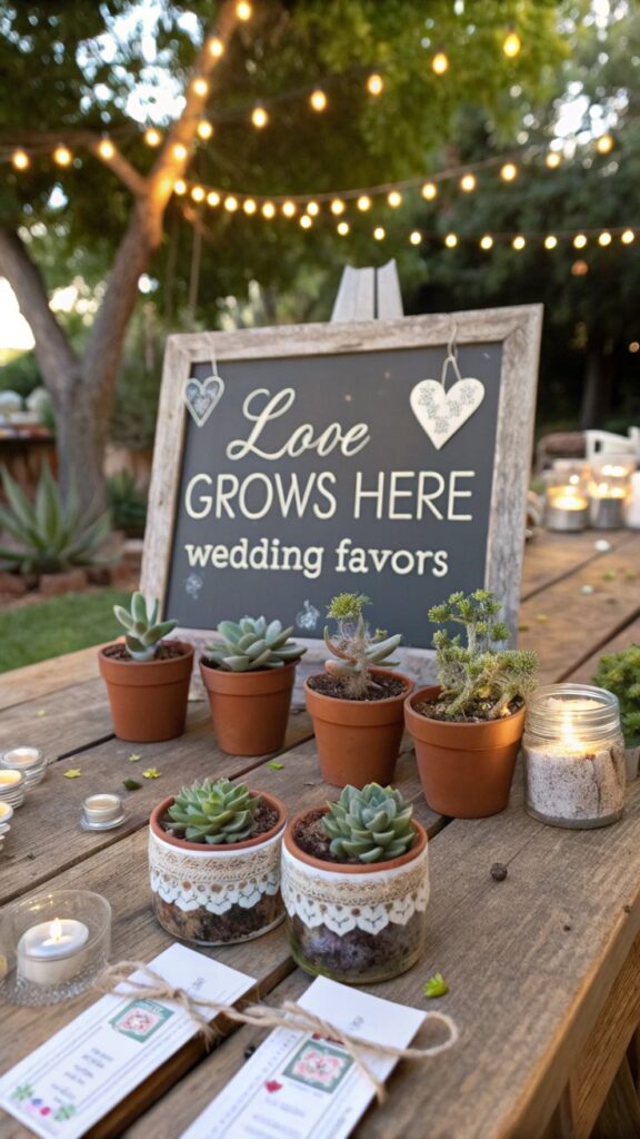 Backyard Wedding Charming Natural Plant Favors