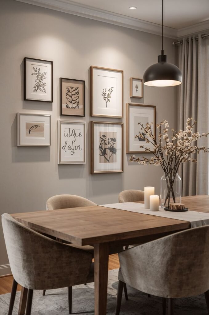 Vintage Gallery Wall with Mixed Frames