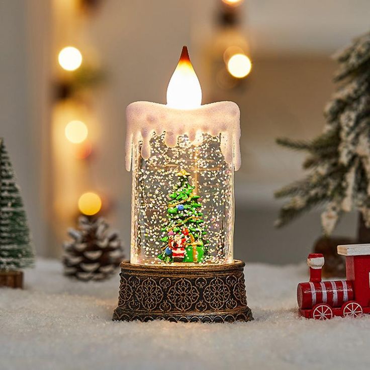 Snow Globe Candle Lantern