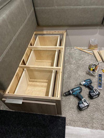Roll-Out Drawer Units Beneath Bench