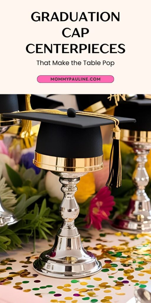 Graduation Cap Lamp Style Centerpiece