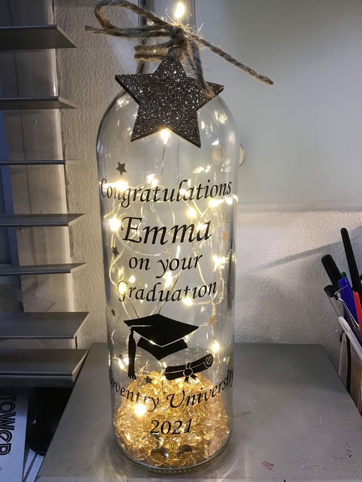 DIY Painted Bottle Graduation Centerpieces