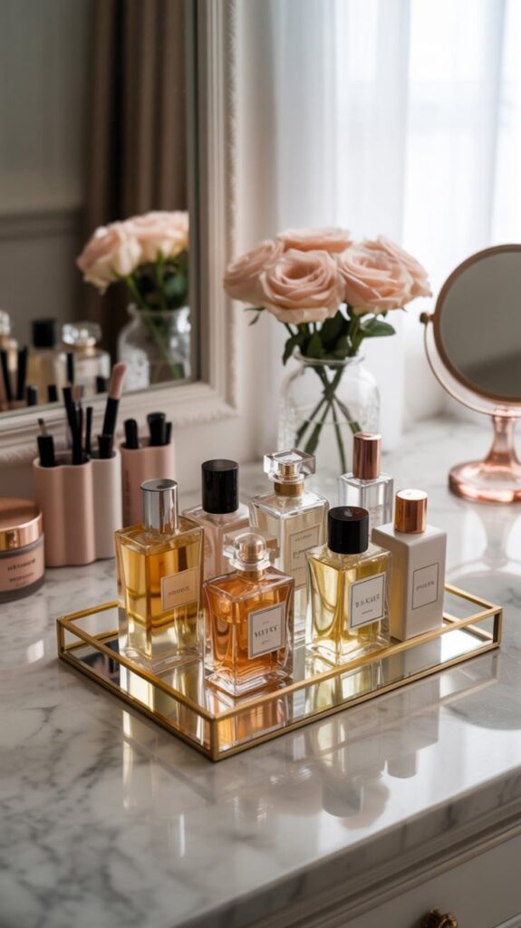 Glass Tray Perfume Organizer