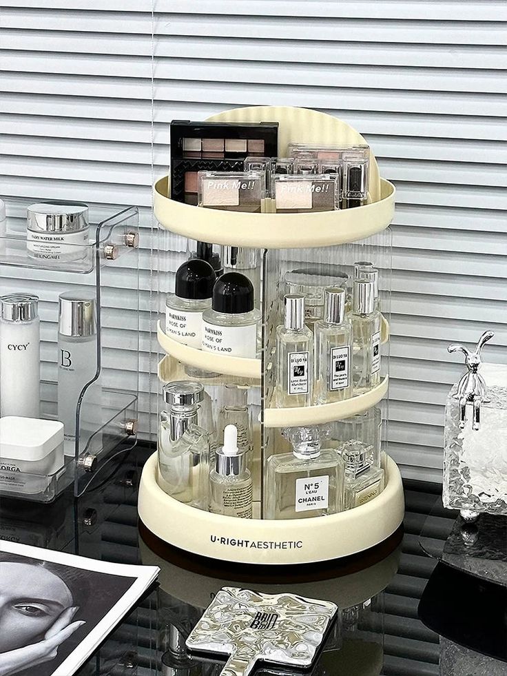 Round Rotating Perfume Stand