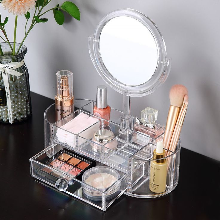 Mirrored Tray Makeup Stations