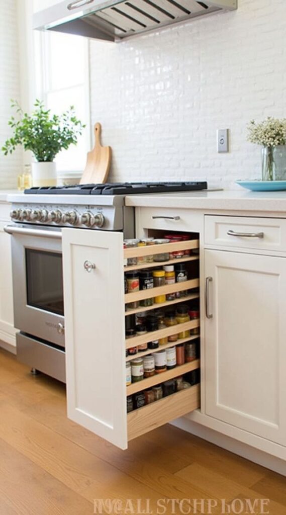 Pull-Out Spice Drawer Organizer
