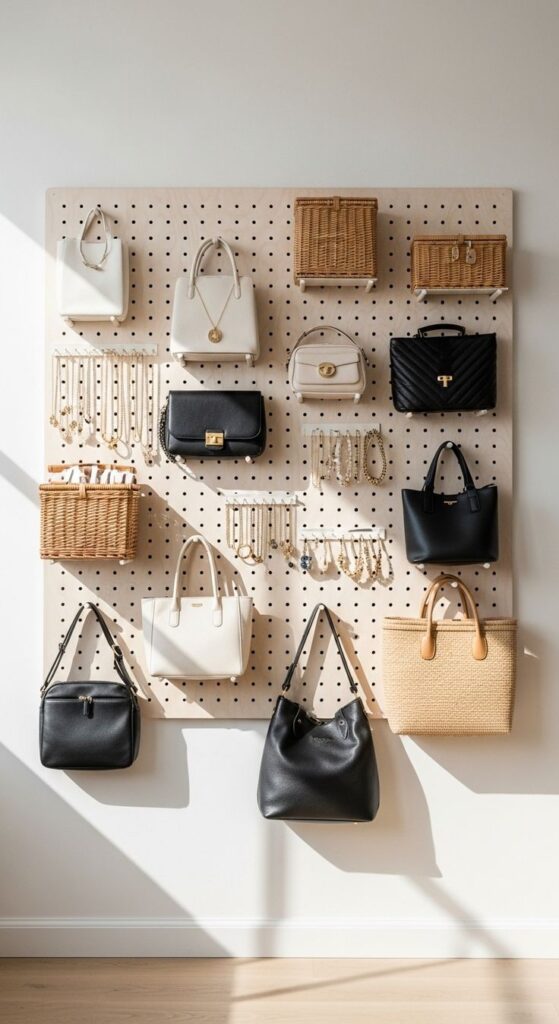Pegboard To Organize Purse
