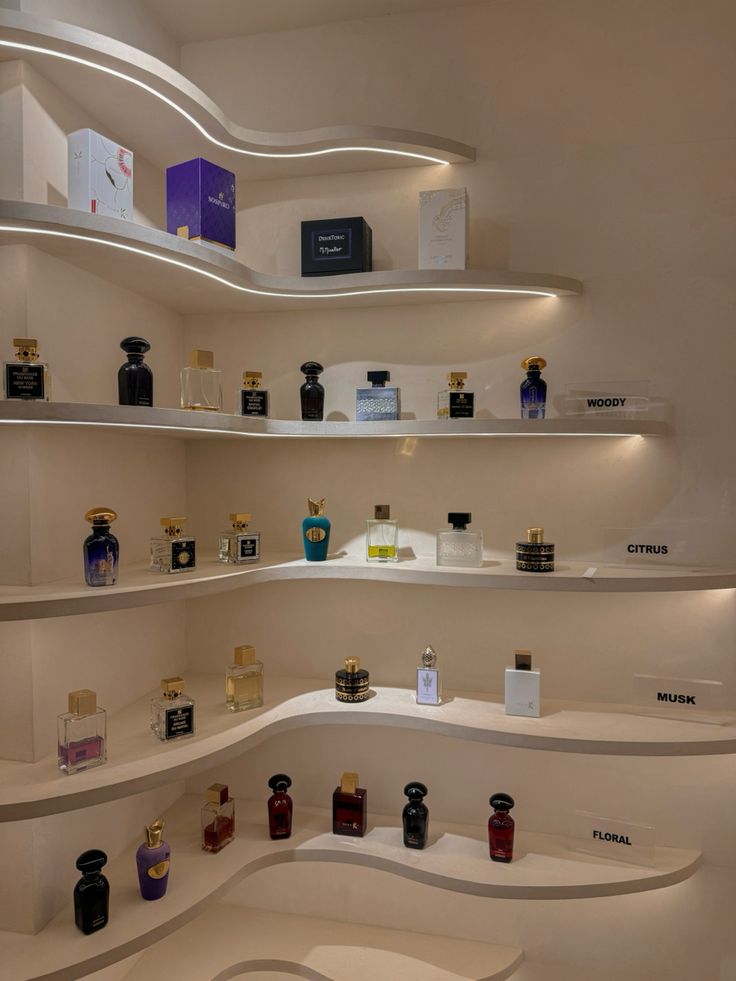 Aesthetic Perfume Display Corner