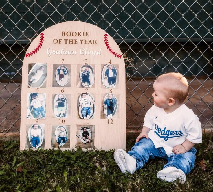 Baby’s First Birthday Baseball Milestone Board