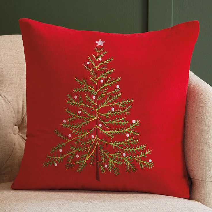 Embroidered Christmas Pillows